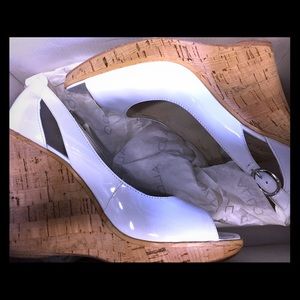 ALDO Sinatra patten leather wedge sandal